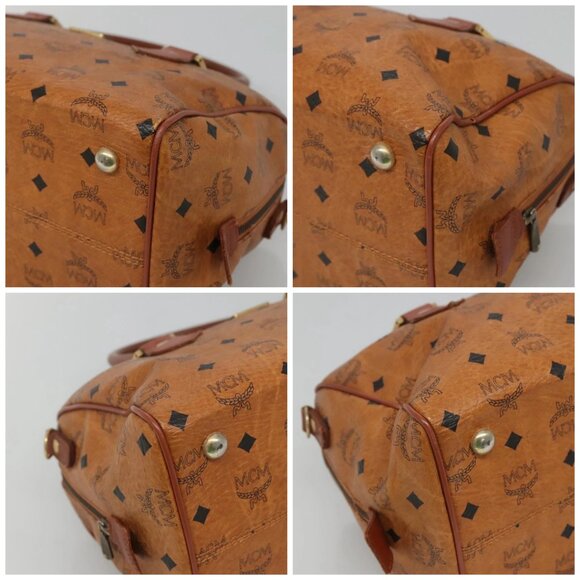 MCM Logogram Vicetos Hand Bag PVC Leather Brown Gold - Picture 15 of 15